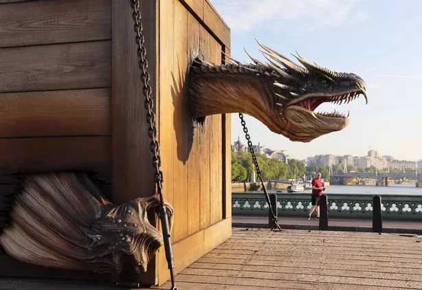 The animatronic ‘Hungarian Horntail’ dragon made its way through London