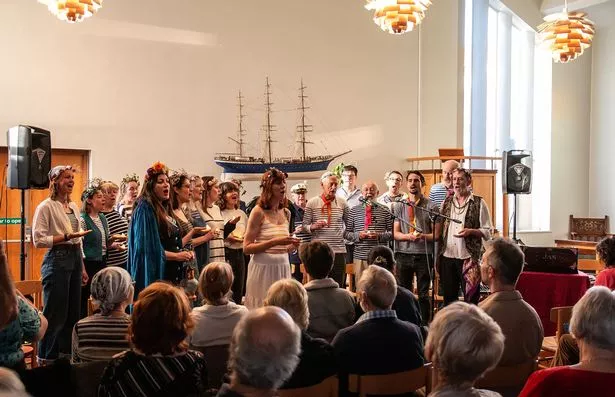 The London Sea Shanty Collective performing at Hull's Danish Church