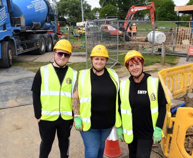 Reece Jackson, Sara Coupland and Maxine Antcliff from St Michael's Youth Project