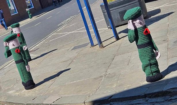 The crochet soldier was 'back on duty' after going missing