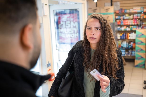 woman getting ID'd