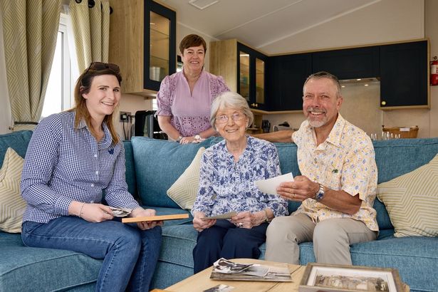 Willerby’s marketing manager April Court is pictured with the founder’s daughter, Jean Morris (centre), her son Simon, and daughter-in-law Deborah