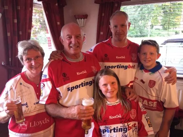 James McNicol with the McNicol family including dad and former Hull KR chairman Colin