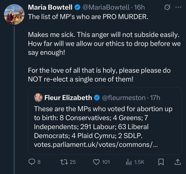 One of Cllr Maria Bowtell's online posts
