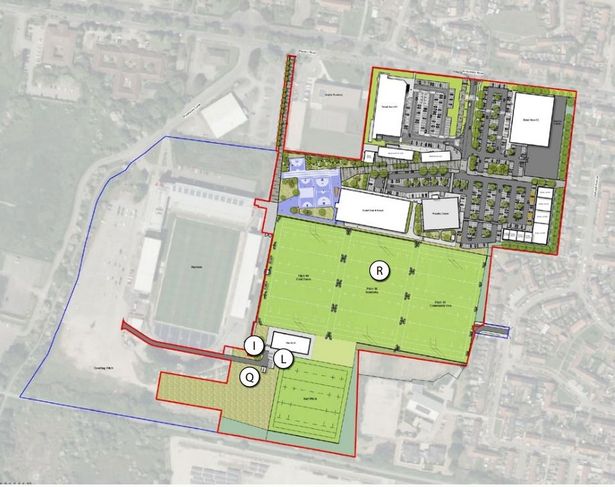 A site plan of the proposed development