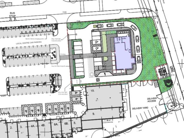 The Starbucks will be built to the North of the Tesco Express