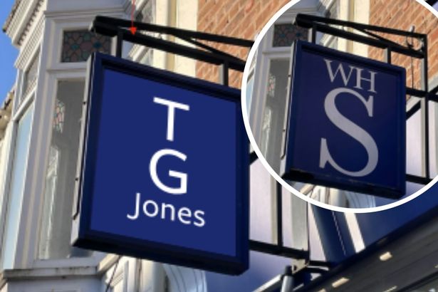 The proposed TG Jones signage alongside the existing WH signage