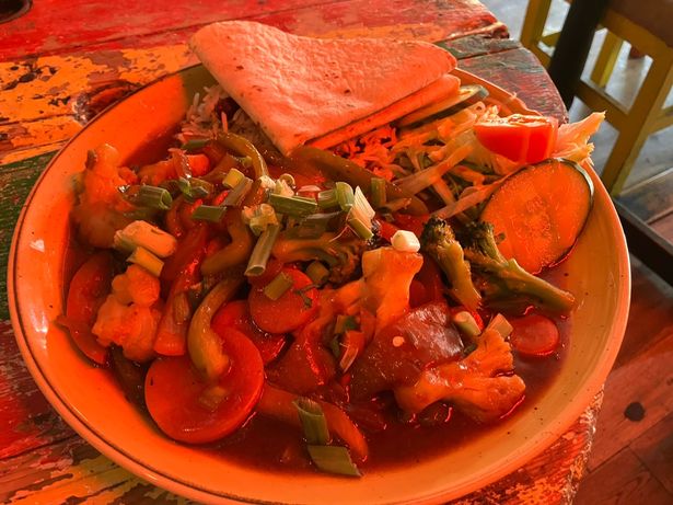 The sweet and sour vegetable curry was surprising