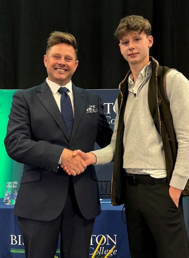 Bishop Burton College Principal and Chief Executive Danny Metters with Student President Henry Anderson-Pinder.
