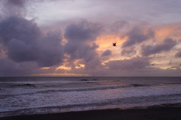 Sunrise over Easington beach