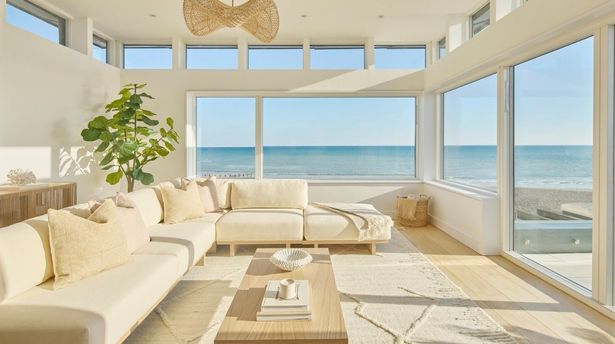 The beautiful beachside house is luxurious inside