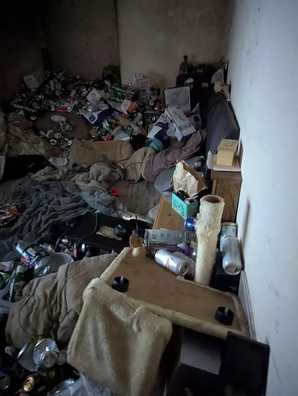 Rubbish inside the property made it hard to move around