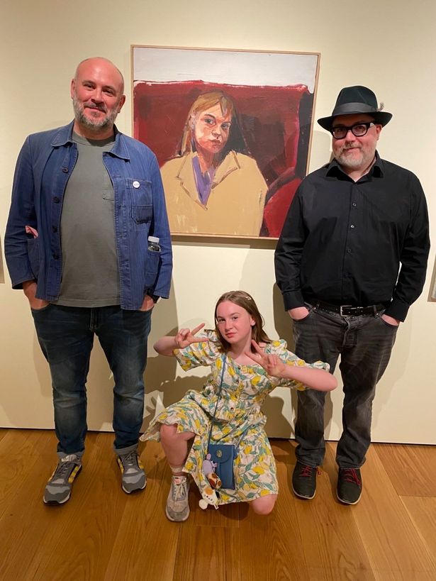 Matthew Midwood with Evelyn and exhibiting artist Richard Kitson from Barnsley