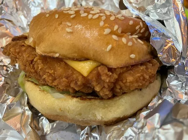 A Cheezy chicken burger