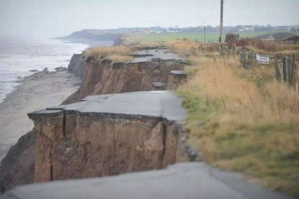 Tunstall village cliff eroding