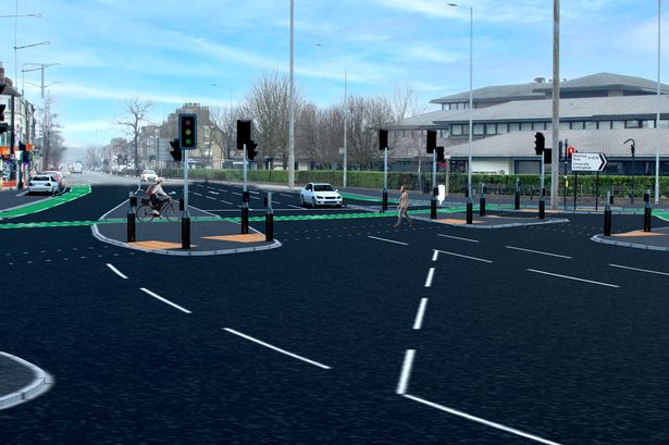 An artist’s impression of how the new CYCLOPS junction at Blundell’s Corner could look