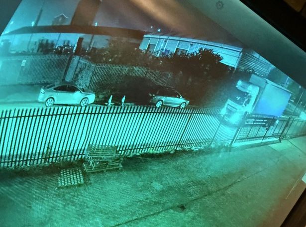 A lorry and two cars were seen on CCTV footage outside Discount Supplements, which suffered a break-in
