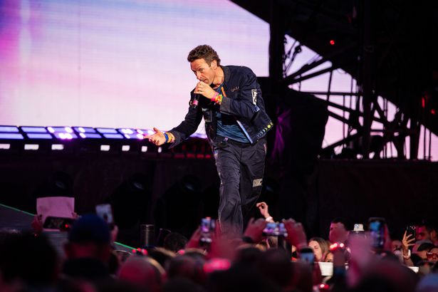 Chris Martin on stage in East Hull