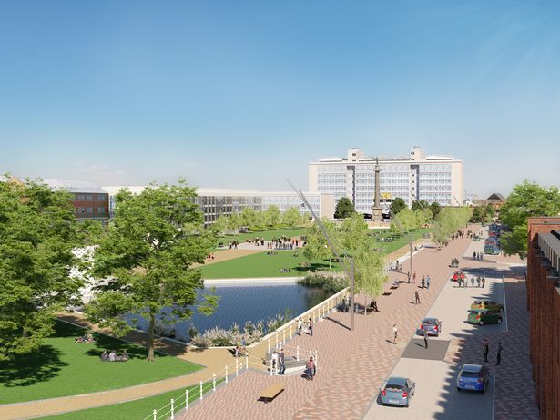 An impression showing how the refurbished Queens Gardens could look