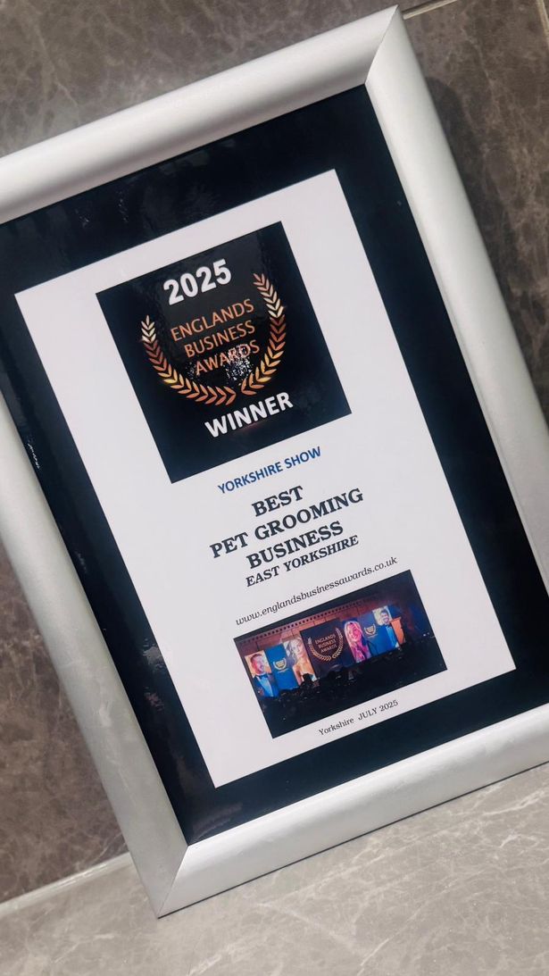 The certificate for 'best grooming pet service East Yorkshire'