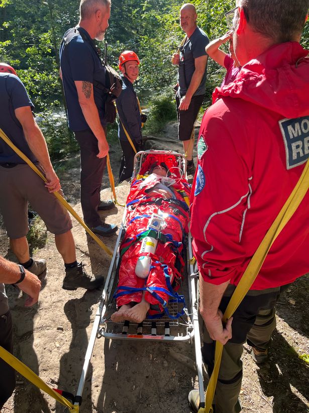 Marshall Hoyle revealed how he escaped death after plunging 40ft off a path next to a waterfall