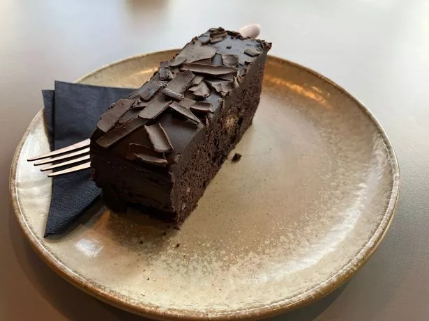 The double chocolate fudge cake was beautifully moist and one of the vegan options