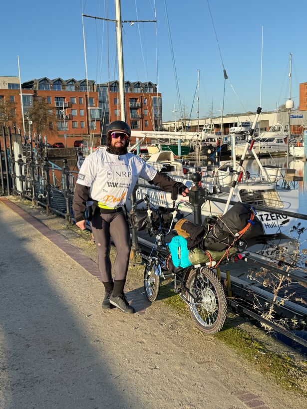 Mike has cycled 1,000 miles from Hull to Europe's highest ski resort