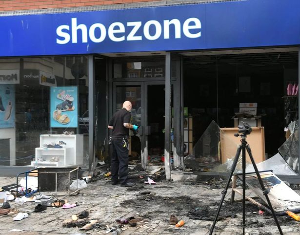 A shoezone in Hill in flames