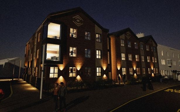 An impression of the development at night
