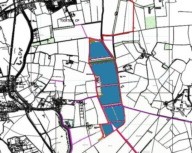 The area to be covered in solar panels is shown in blue