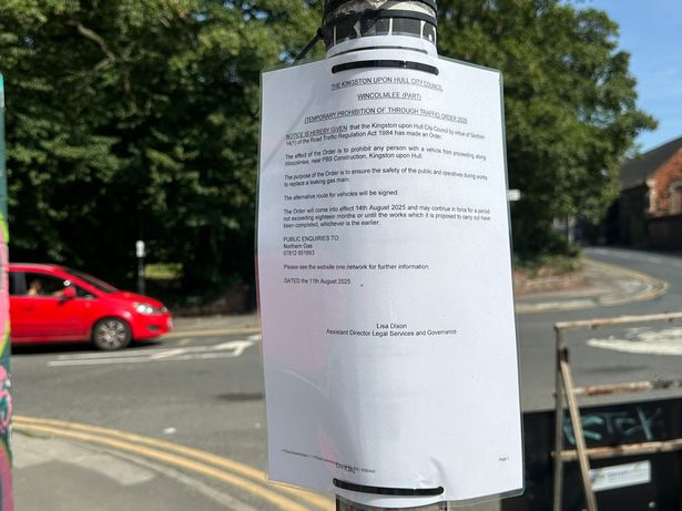 A Hull City Council notice pictured on site
