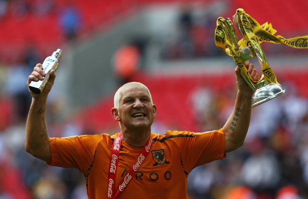 Dean Windass celebrates Hull City's iconic Wembley moment on May 24, 2008