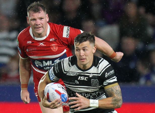 Hull KR's Danny Tickle against Hull FC.