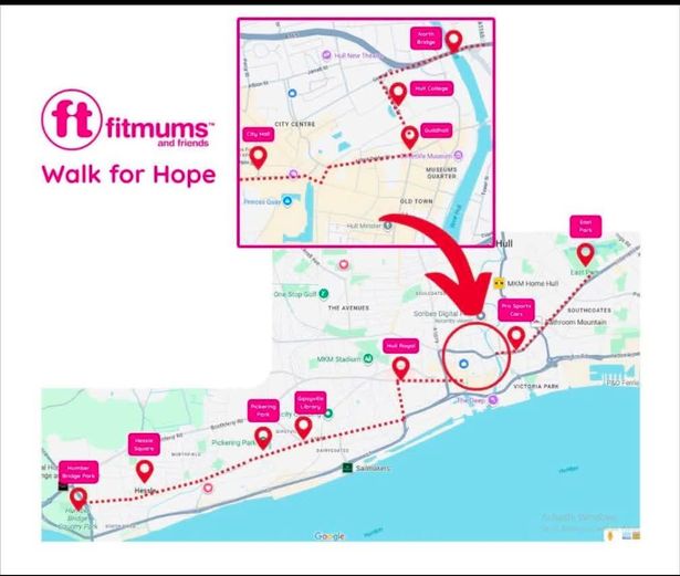 The Walk for Hope route
