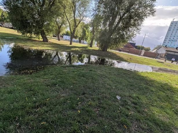 A view of flooding caused by a burst water pipe in Hull