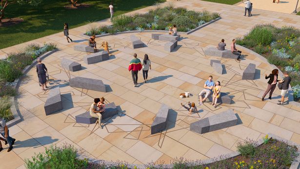 The original design for the peace garden at Queen's Gardens