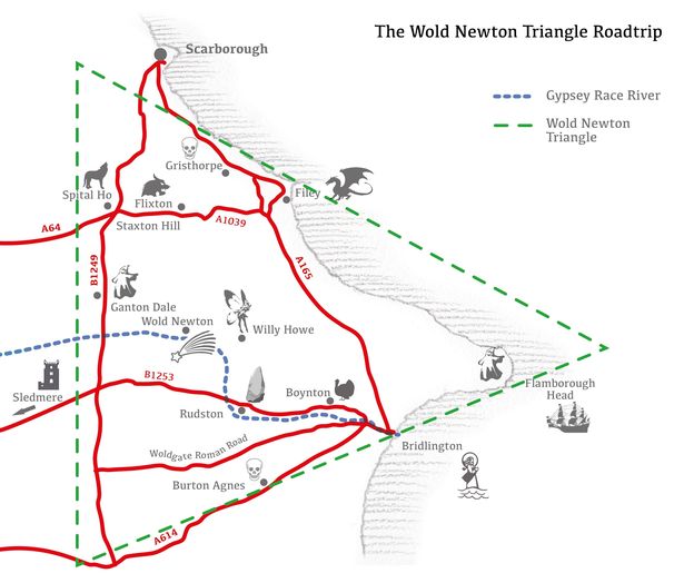 Map of the Wold Newton Triangle