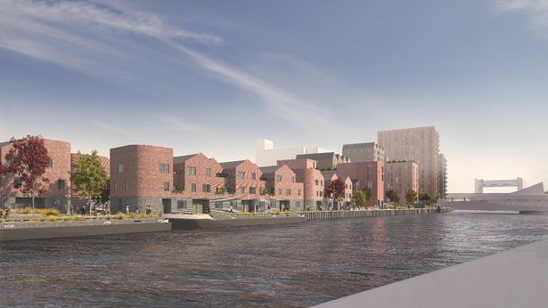 Artist's impression of the East Bank Urban Village