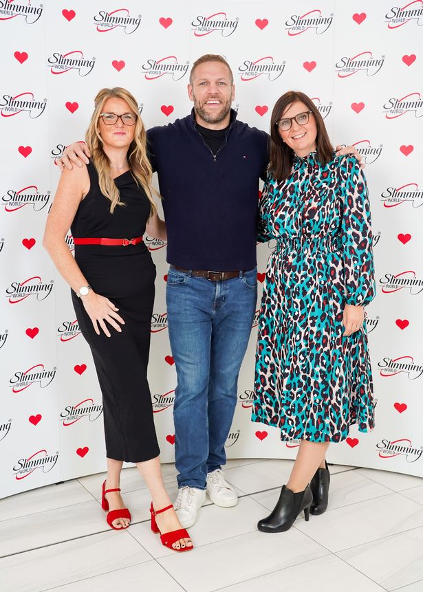 Karlie Acaster and James Haskell at the finals of Slimming World's Woman of the Year competition