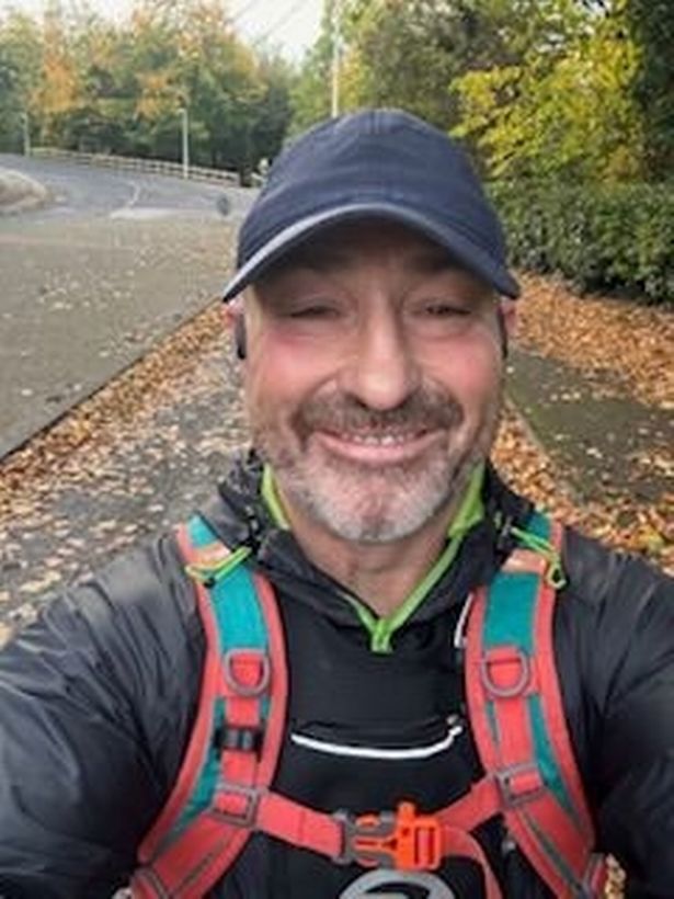 Carl while undertaking his 50km run over the Humber Bridge