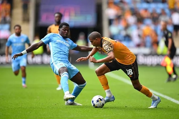 Cody Drameh in action for Hull City at the CBS Arena earlier this season 