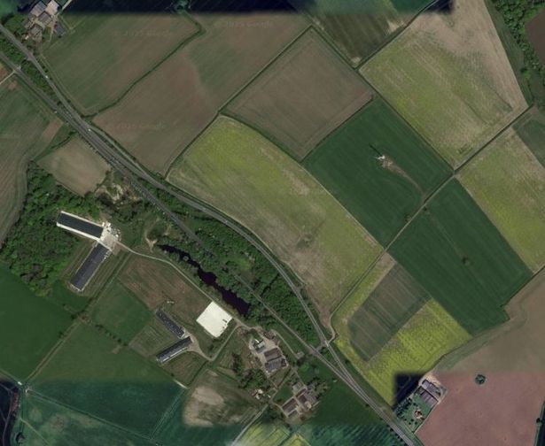 The new hen house will be North of the existing farm