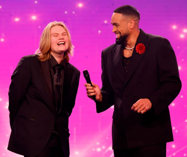 Marcus Skeet with Pride of Britain Awards host Ashley Banjo