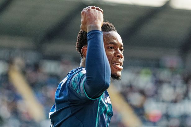 Leicester City winger Abdul Fatawu celebrates the win over Swansea