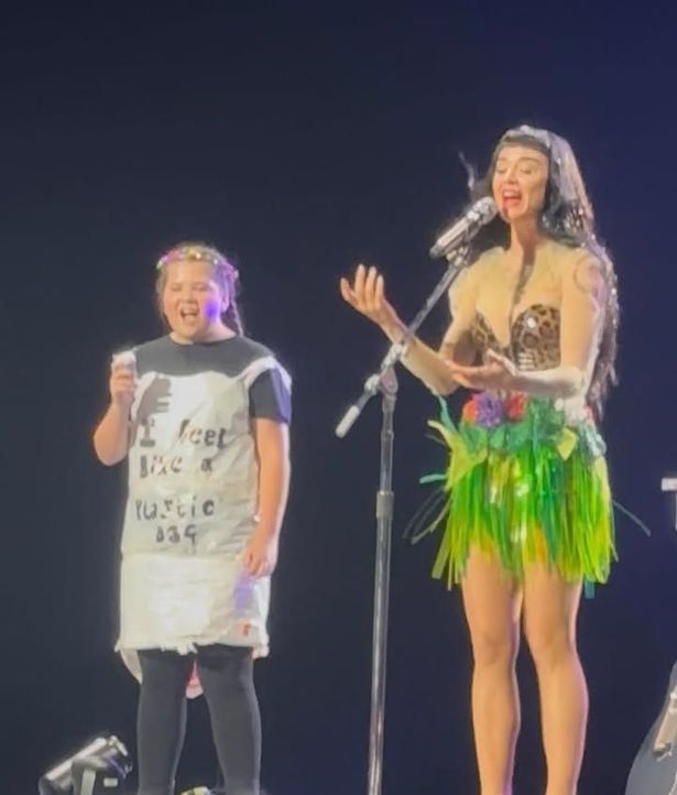 Matilda - Tilly - Johnson was invited up on stage by Katy Perry after the star spotted her in the audience in her "I feel like a plastic bag" outfit