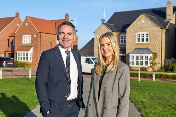Sales and Marketing Director Ross Clarkson and Field Sales Manager Harriet Walker at Beal Homes’ existing Pilgrims Walk development, which the housebuilder is proposing to extend