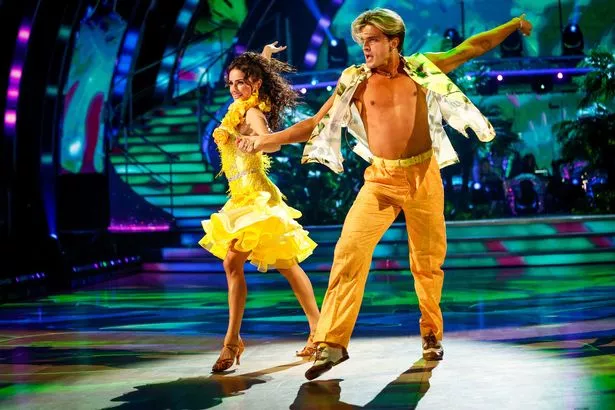 Amber Davies and Nikita Kuzmin performing in the BBC's Strictly Come Dancing