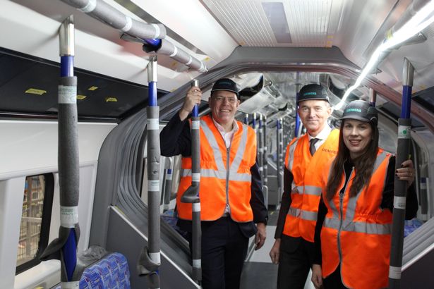 Ambassador Mitchell with Siemens' Mark Speed & Aglaja Scheider, Project Director for London Piccadilly Line
