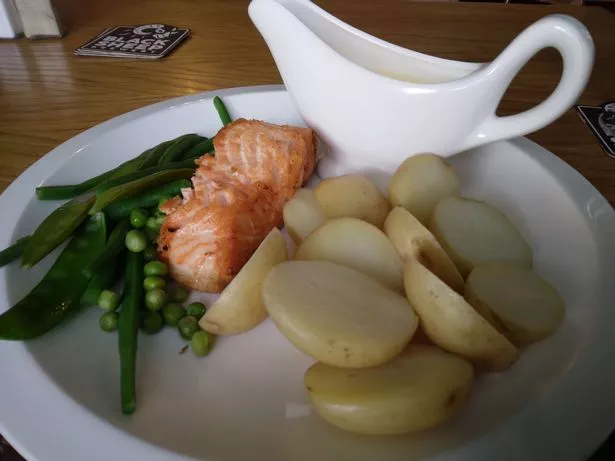 ... and pan-fried salmon