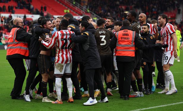 There were unsavoury scenes at the end of Hull City's victory away at Stoke